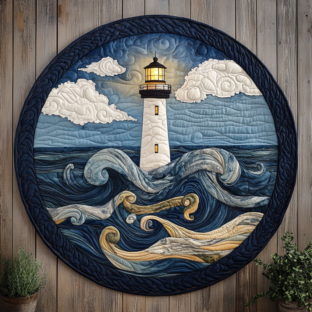 Nautical Haven CM2304024CL Quilted Round Mat