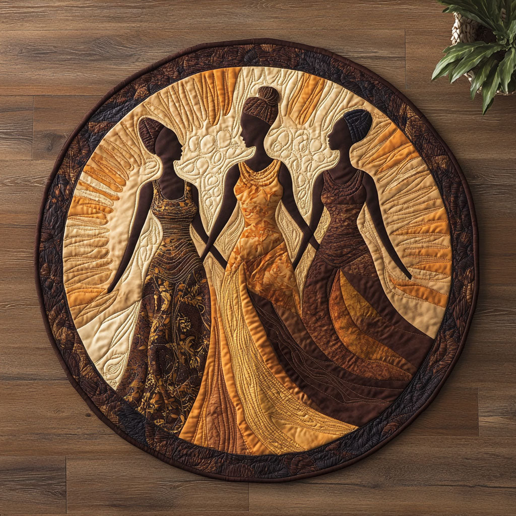 Brown Women WY2504002CL Quilted Round Mat