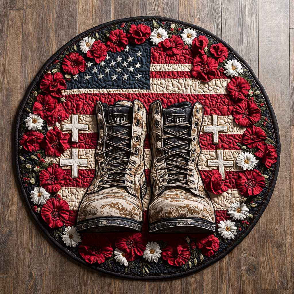 Veteran’s Boots WN2204061CL Quilted Round Mat