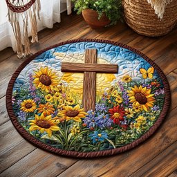 Light Of God WY2204024CL Quilted Round Mat