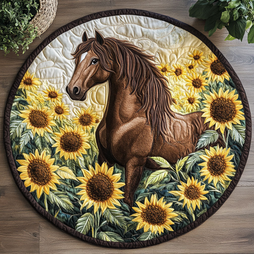Sunflower Mane CM2804053CL Quilted Round Mat