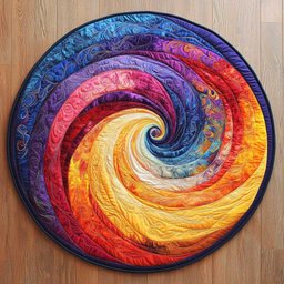 Spiral Fire WN2404023CL Quilted Round Mat