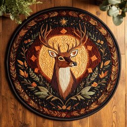 Golden Deer WN2404008CL Quilted Round Mat