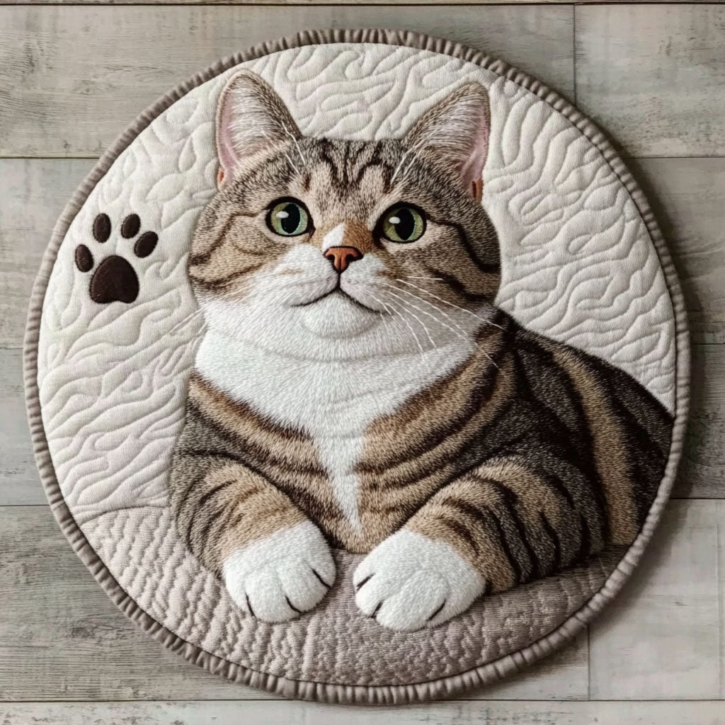 Adorable House Cat CP2304002CL Quilt Round Mat