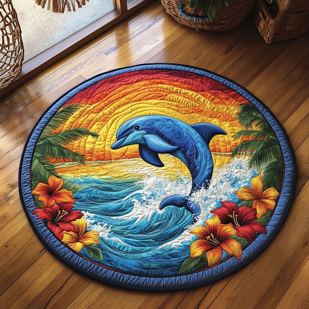 Ocean Sunset WY2504017CL Quilted Round Mat