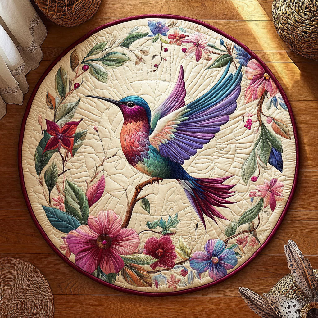 Beautiful Hummingbird WY2204005CL Quilted Round Mat