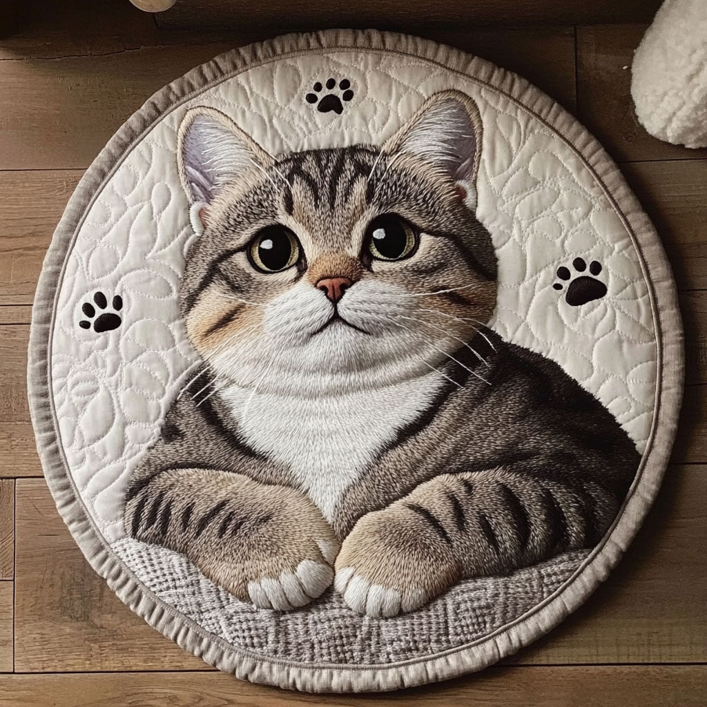 Kitty Laying CP2104012CL Quilt Round Mat