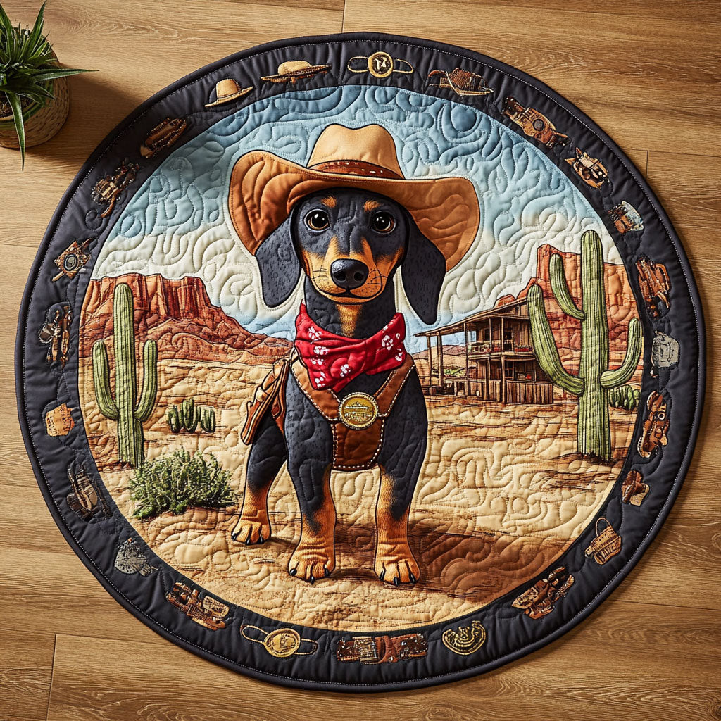 Winnie Cowboy CM2504007CL Quilted Round Mat