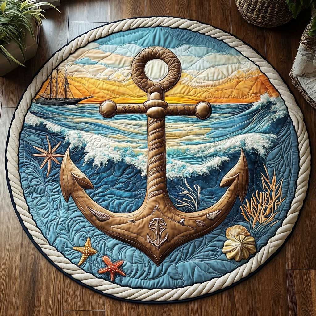 Deep Sea CQ2504006CL Quilted Round Mat