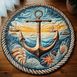 The Sea Swelled CQ2504002CL Quilted Round Mat