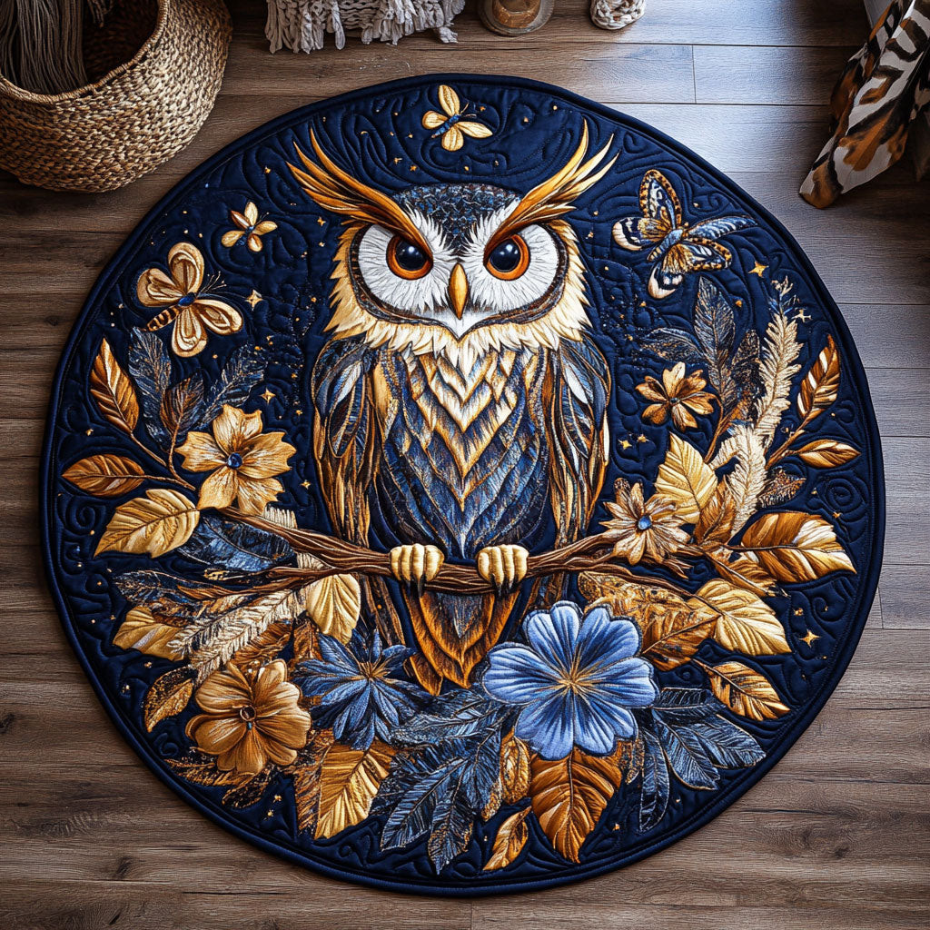 Majestic Owl WY2504013CL Quilted Round Mat