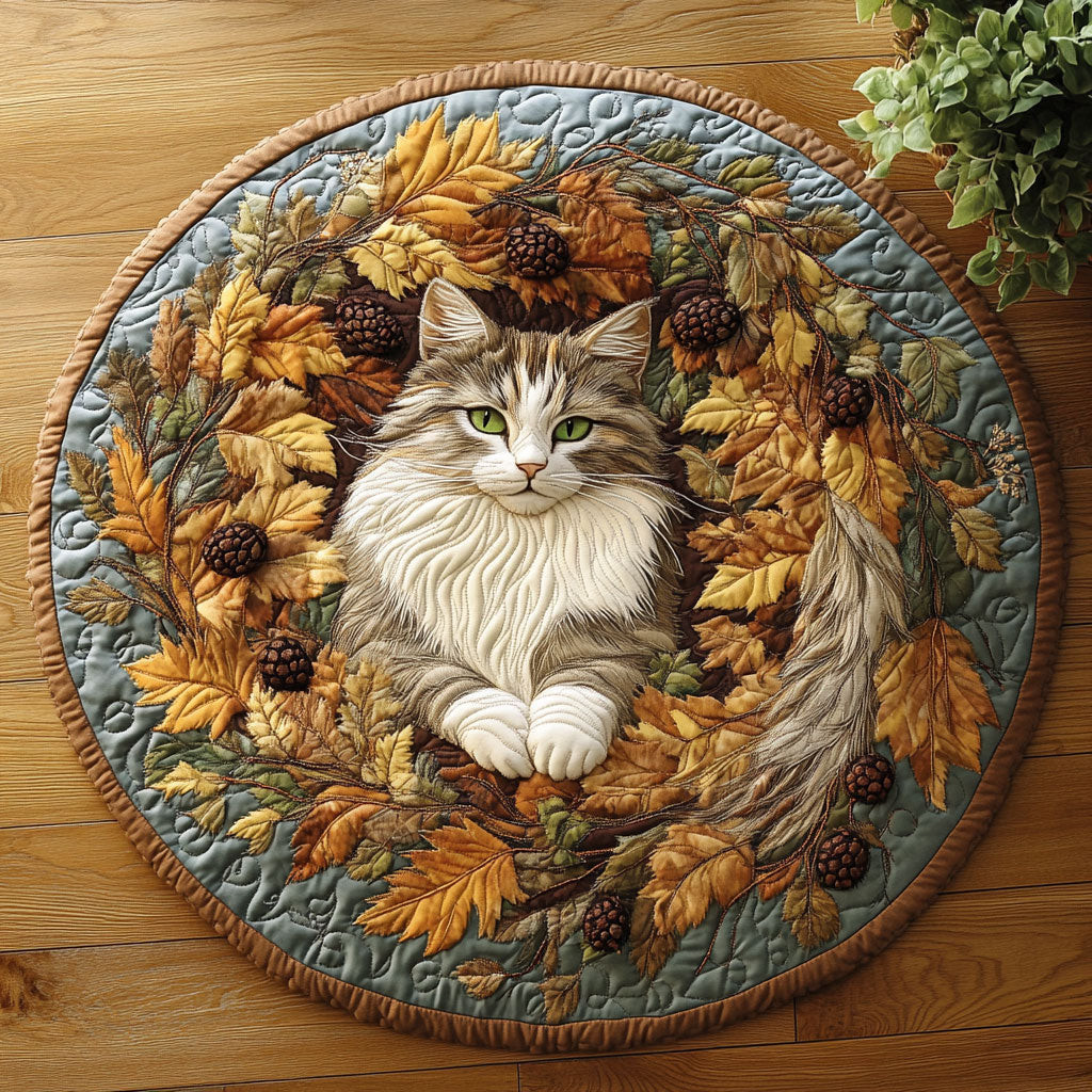 Furry Fall CM2504001CL Quilted Round Mat