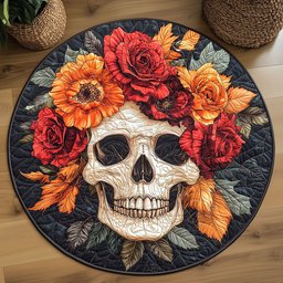Veil of Blooming Shadows WP2304023CL Quilted Round Mat