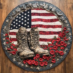 Boots Of Valor WN2204009CL Quilted Round Mat