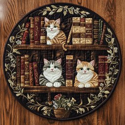 Book Kitty CM2404040CL Quilted Round Mat