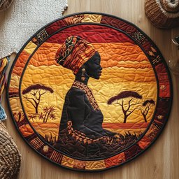 Beauty Of Sunset WY2404006CL Quilted Round Mat