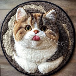 Playful Stick Tongue CP2104014CL Quilt Round Mat