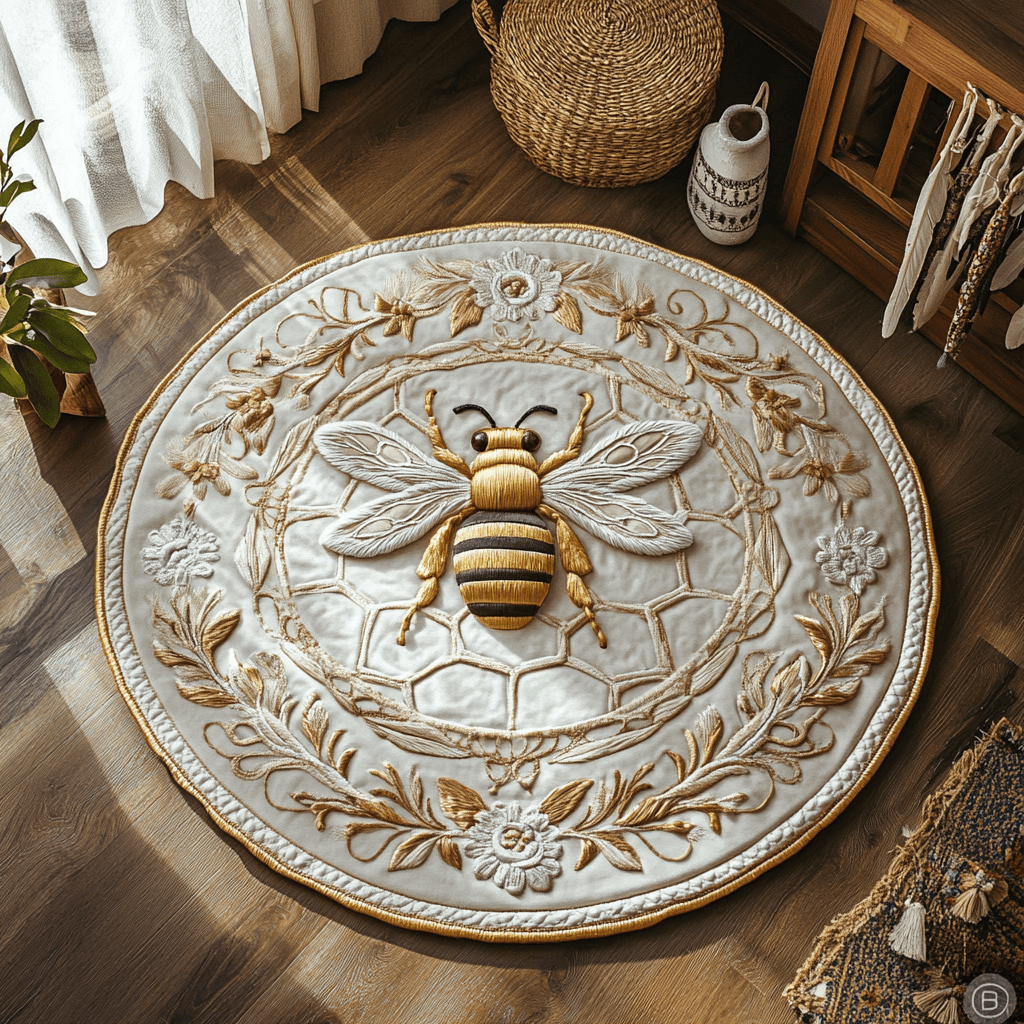 Golden Hive WY2804010CL Quilted Round Mat