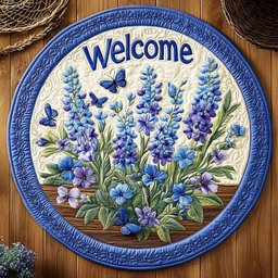 Violet WY2204040CL Quilted Round Mat