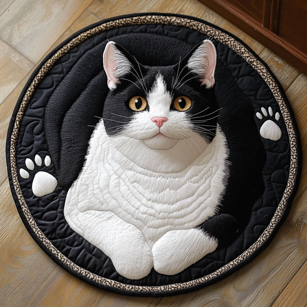 Chubby Black And White CP2304009CL Quilt Round Mat