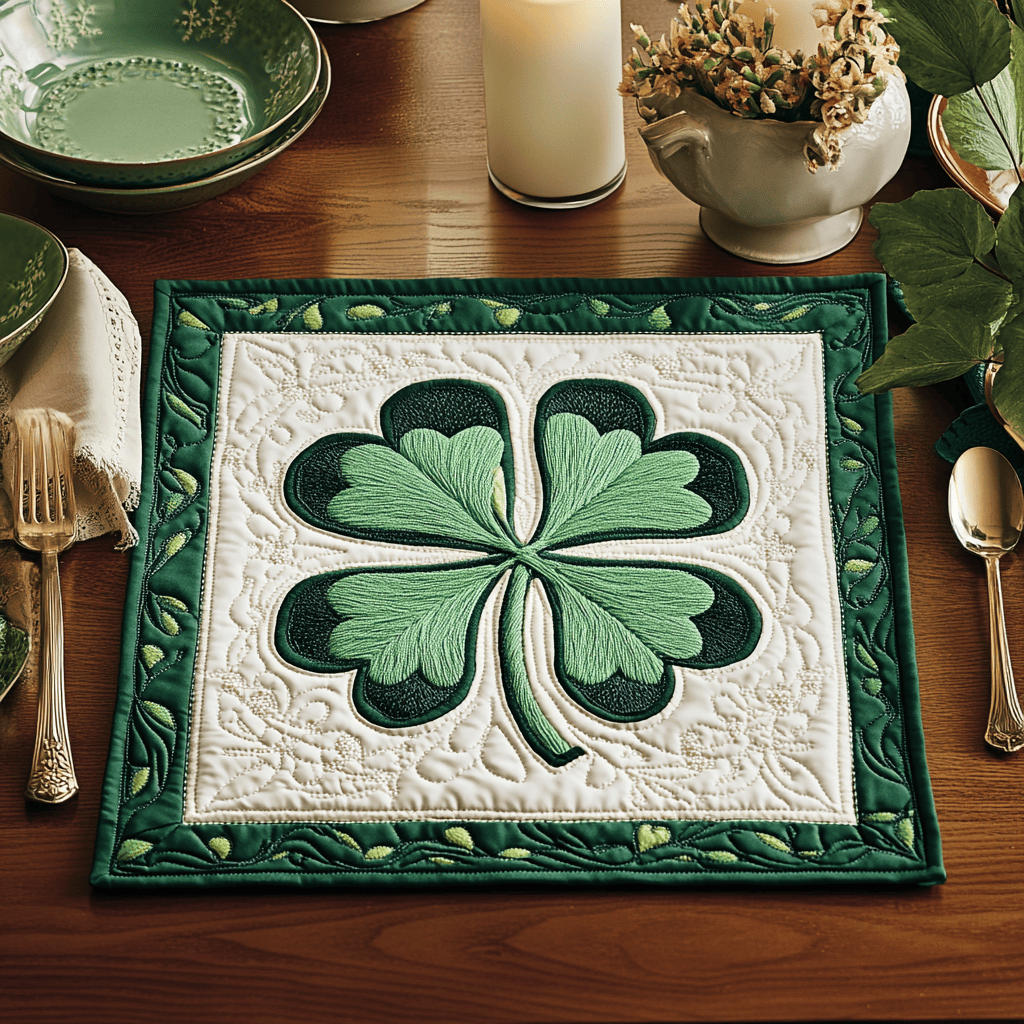 Emerald Luck Quilted Place Mat NCU0VH2574