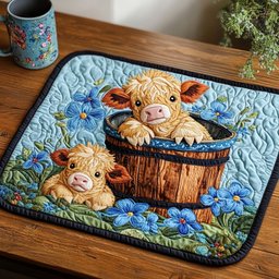 Cozy Farm Cow Quilted Placemat NCU0NT4346