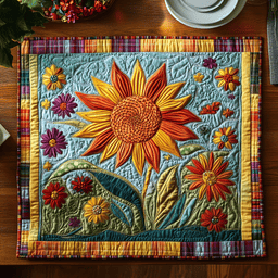 Golden Bloom Quilted Place Mat NCU0DV3486