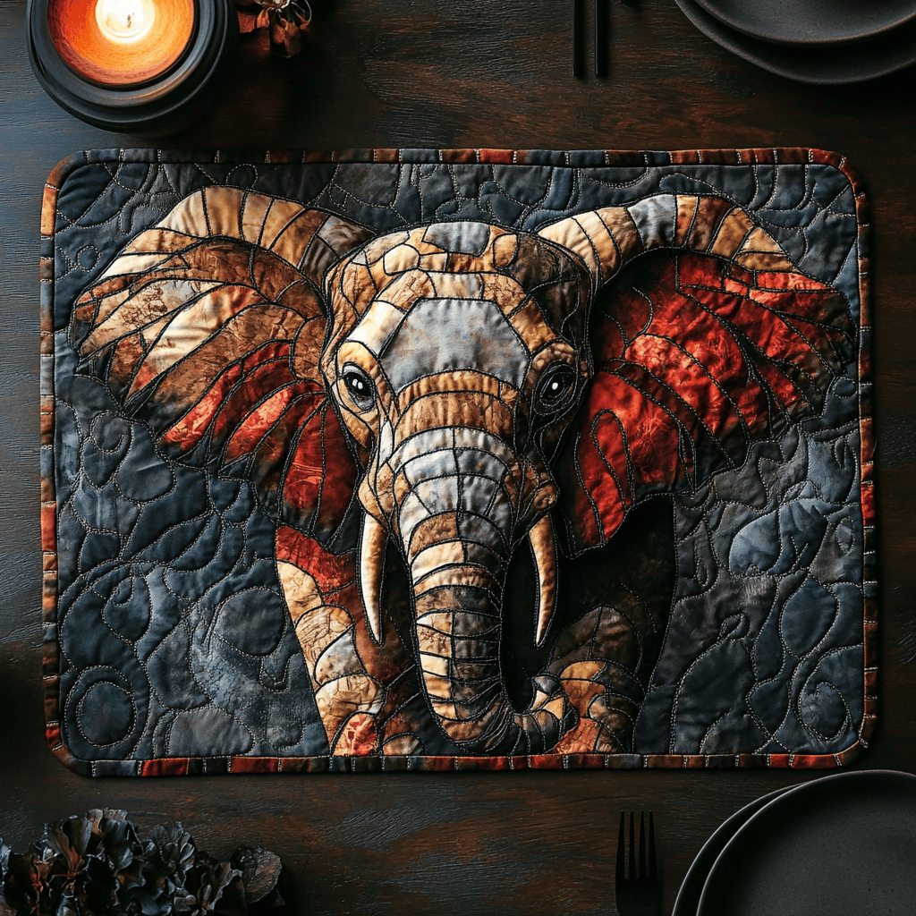 Elephant Elegance Quilted Place Mat NCU0DV3616