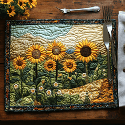 Golden Bloom Quilted Place Mat NCU0DV3139