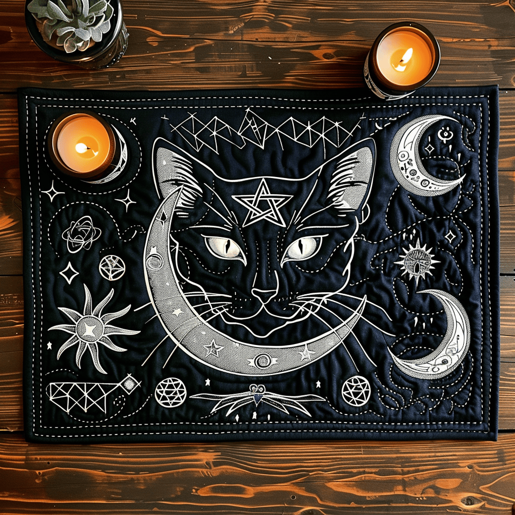 Cosmic Cat Charms Quilted Place Mat NCU0TH449