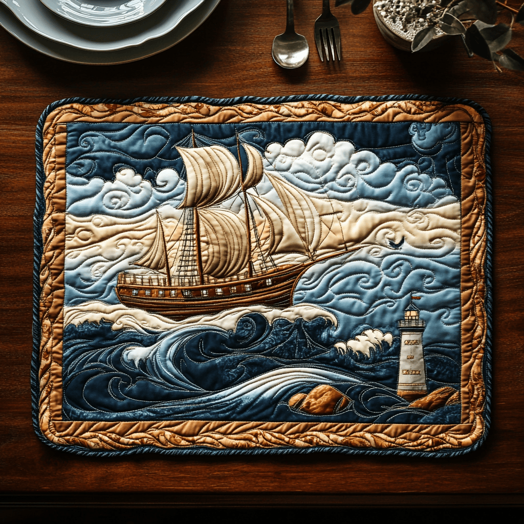 Wind and Waves Quilted Place Mat NCU0DV3037