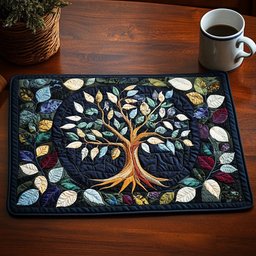 Colorful Circle Tree Quilted Placemat NCU0NT3037