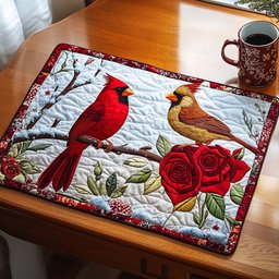 Winter Cardinals Quilted Placemat NCU0NT2976