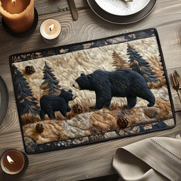 Black Bear Family Quilted Place Mat NCU0DV4309