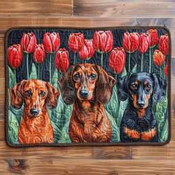 Elegant Tulip Dachshunds Quilted Placemat NCU0TL132