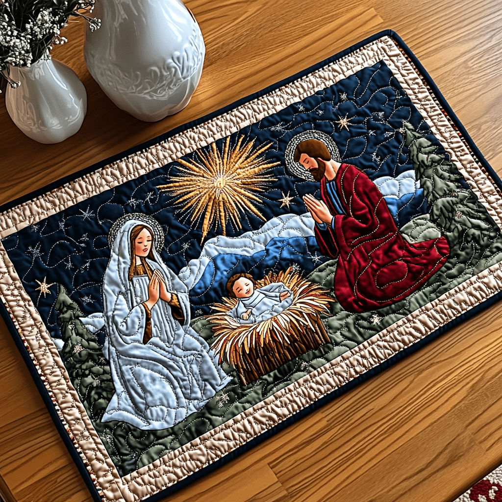 O Holy Night Reflections Quilted Place Mat NCU0DK2284