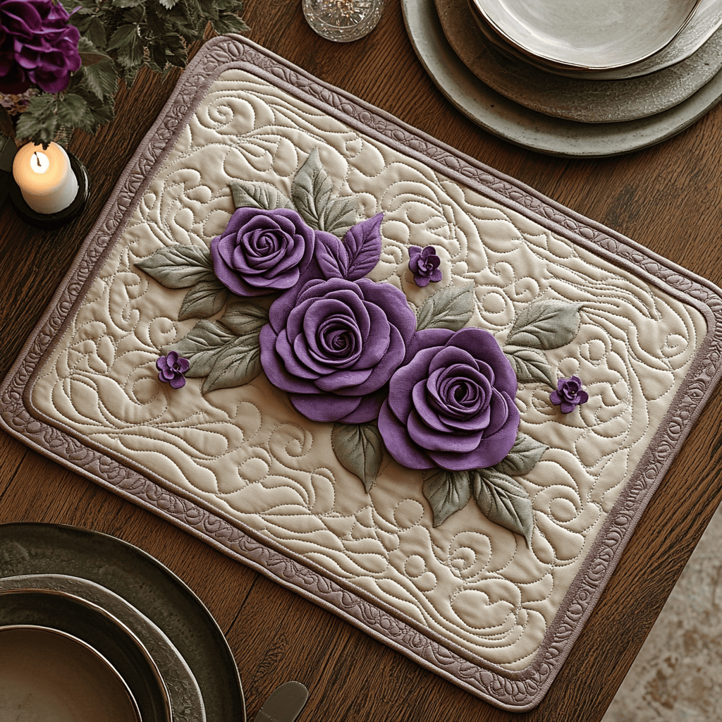 Royal Petals Quilted Place Mat NCU0DV3803