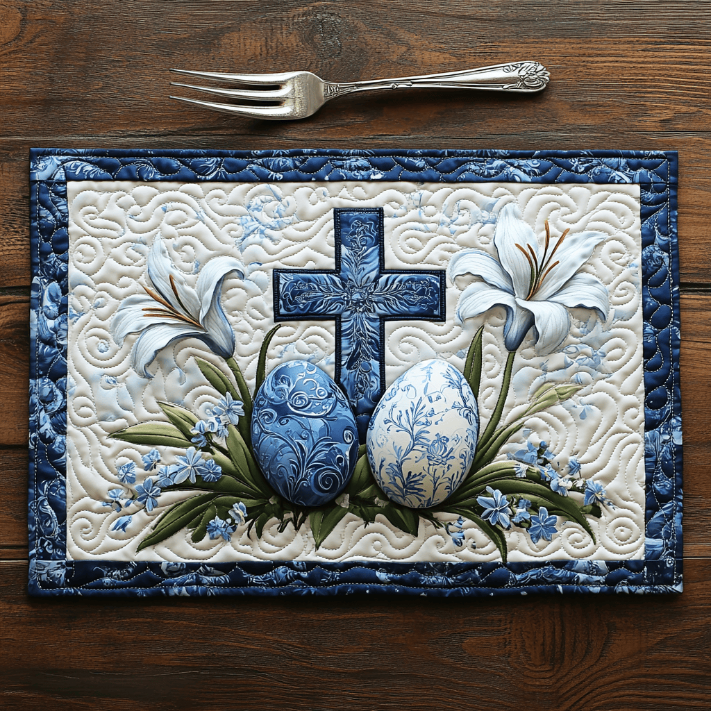 Faithful Flowers Quilted Place Mat NCU0DV4301
