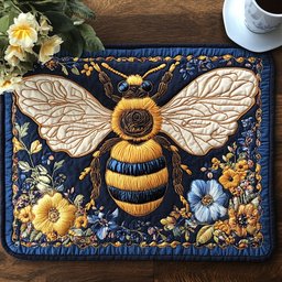 Elegant Honeybee Quilted Placemat NCU0NT4358