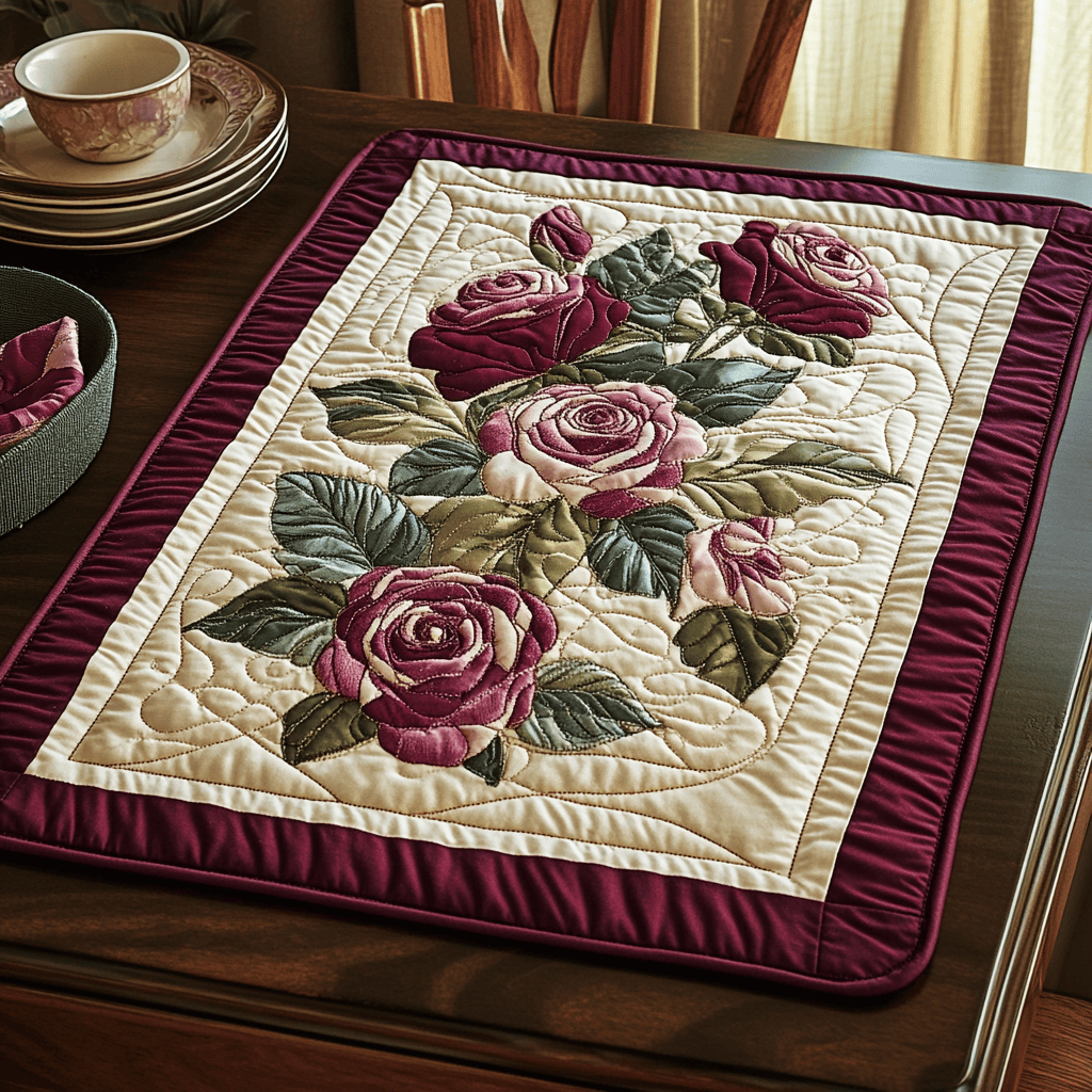 Rose Garden Quilted Place Mat NCU0VH4184
