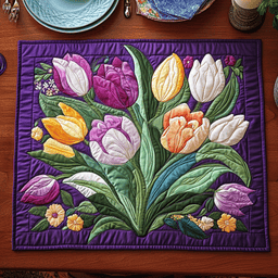 Elegant Tulips Quilted Place Mat NCU0VH3390