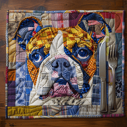 Bulldog Nap Time Quilted Place Mat NCU0DV4230
