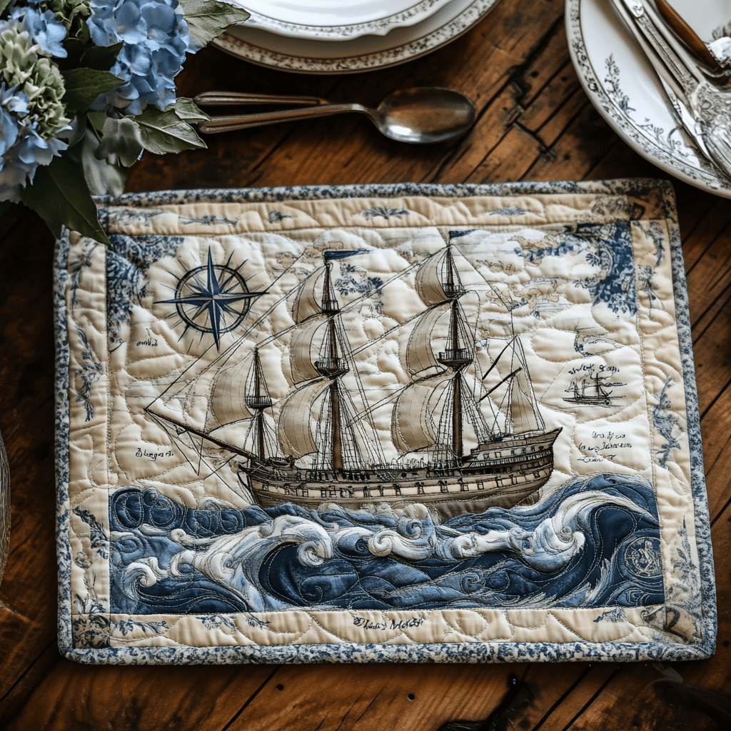 Deep Blue Escape Quilted Place Mat NCU0DV3035