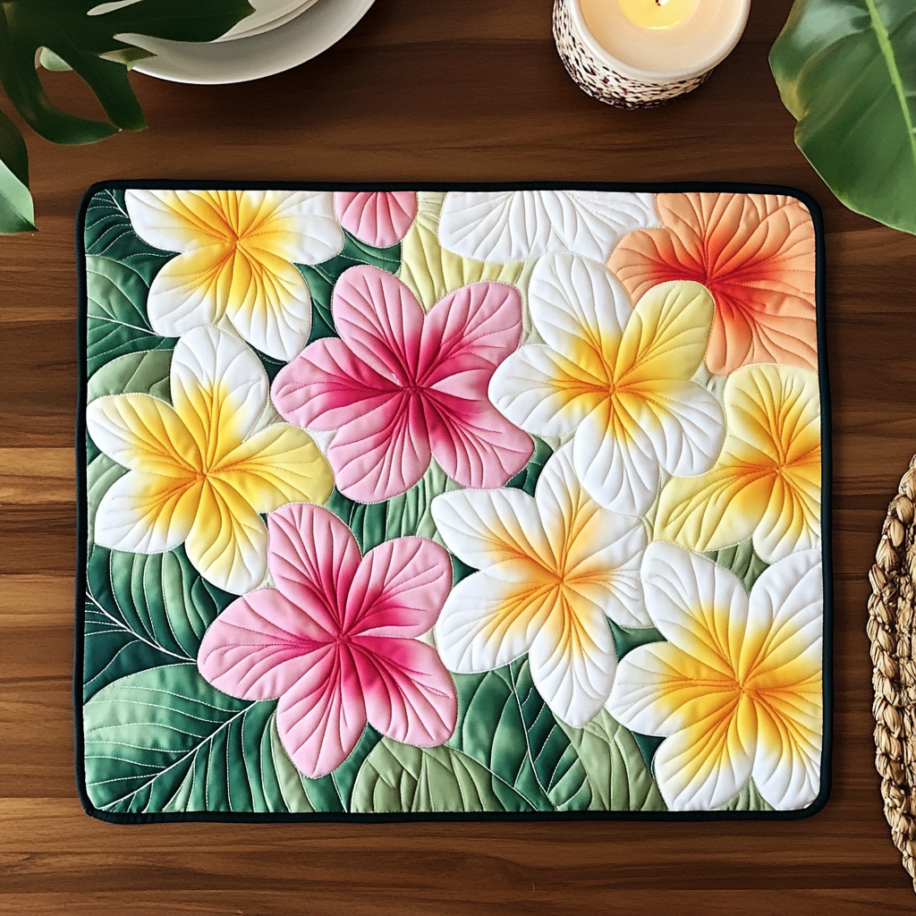Plumeria Delight Quilted Placemat NCU0VL1998