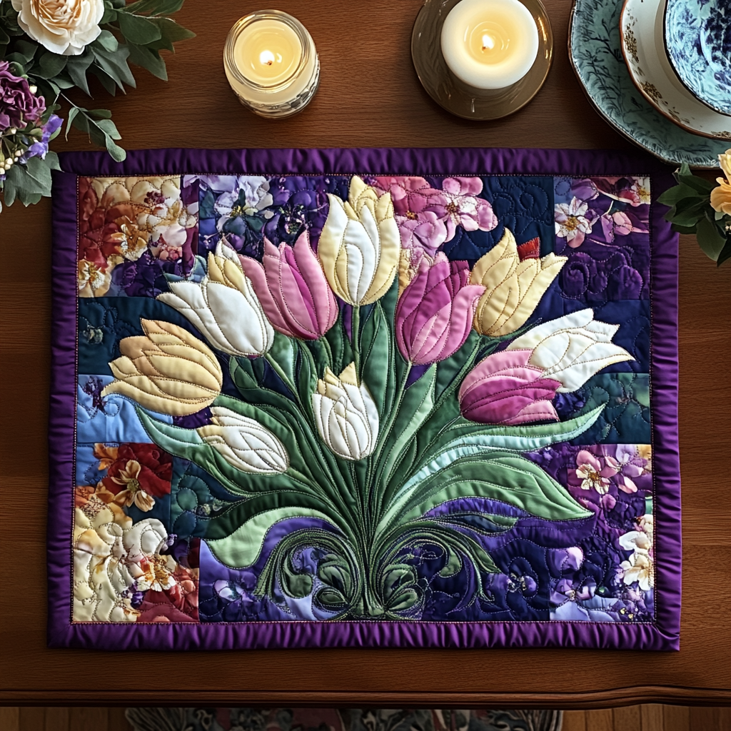 Blossom Beauty Quilted Place Mat NCU0VH3391