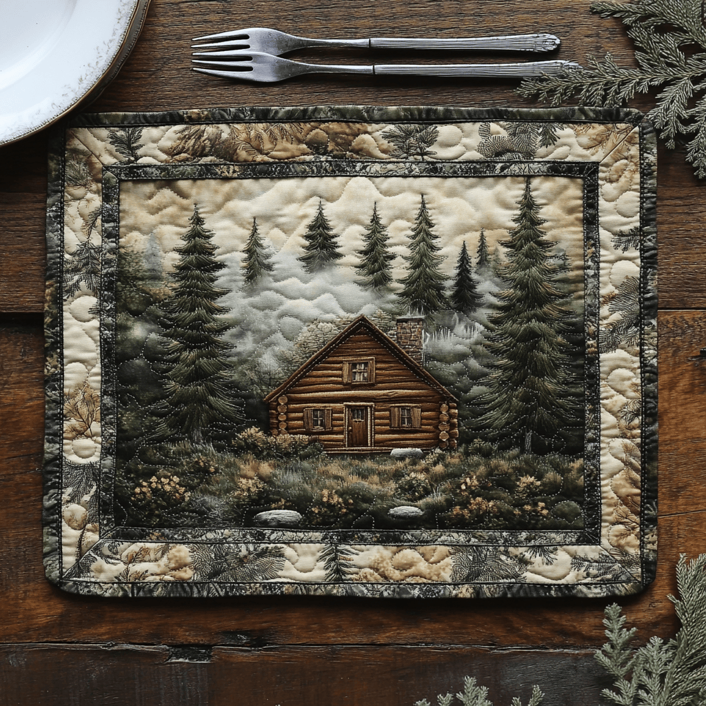 Cozy Cabin Charm Quilted Place Mat NCU0DV3097