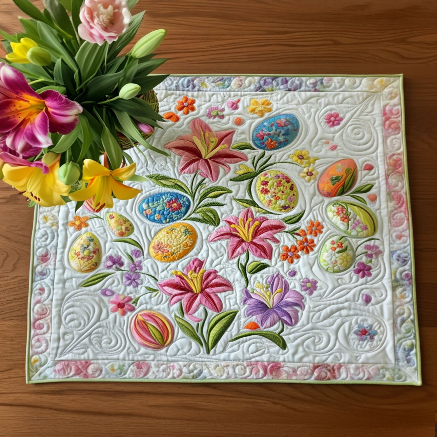 Pastel Patchwork Parade Quilted Place Mat NCU0PT5126