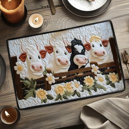 Meadow Moo Quilted Place Mat NCU0VH4593