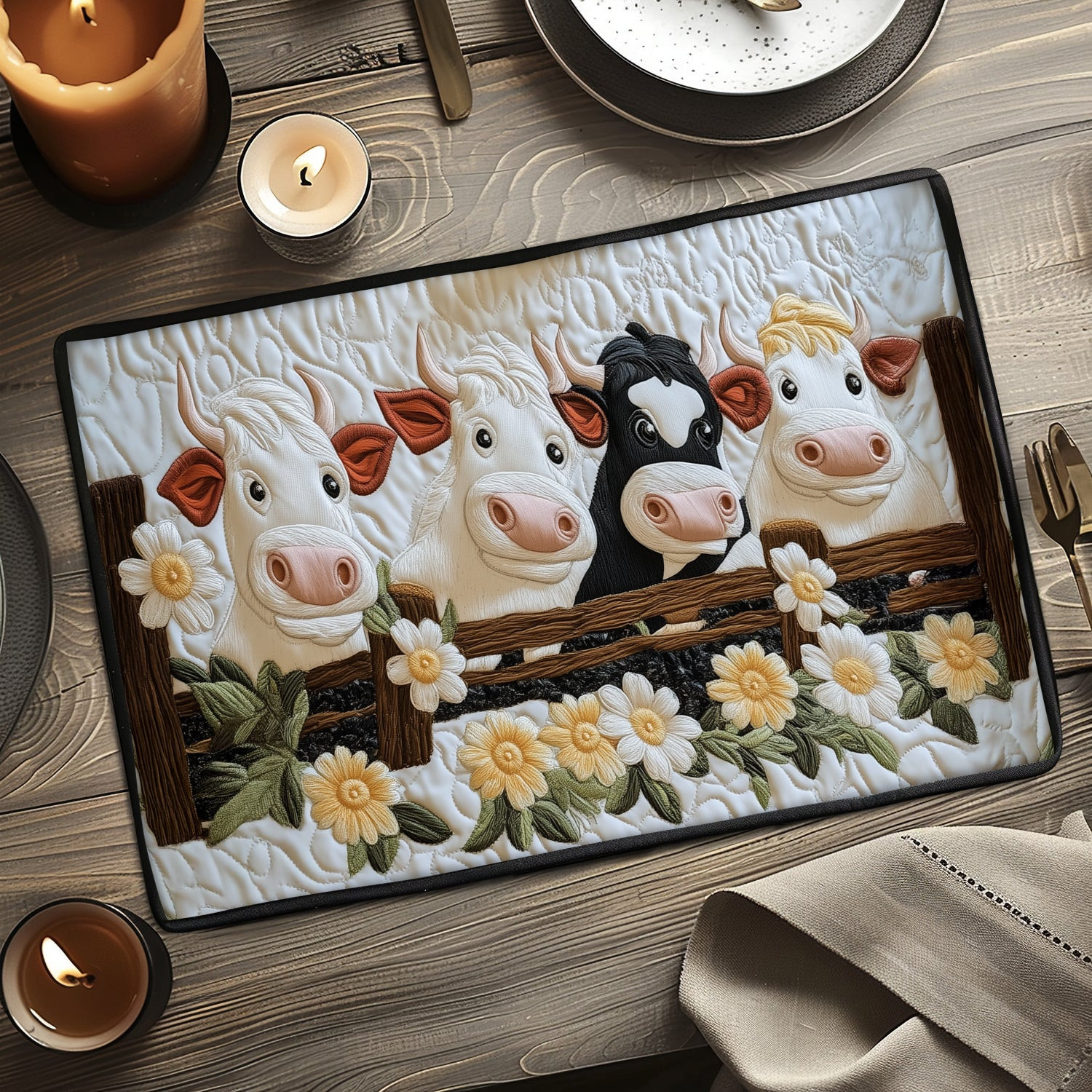 Meadow Moo Quilted Place Mat NCU0VH4593