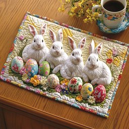 Colorful Eggs Quilted Placemat NCU0NT5284